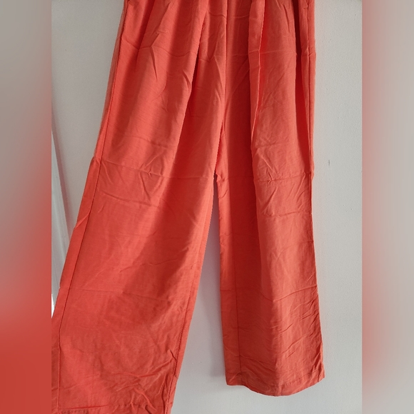 Free People Nothing to Say Pleated Trouser Orange NWOT - Picture 3 of 14